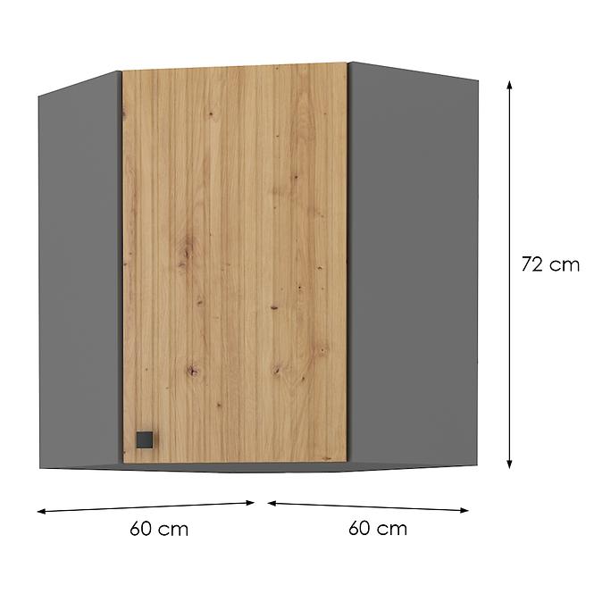 Konyhaszekrény AVA ARTISAN/Antracit 60X60 GN-72 2F (45°)