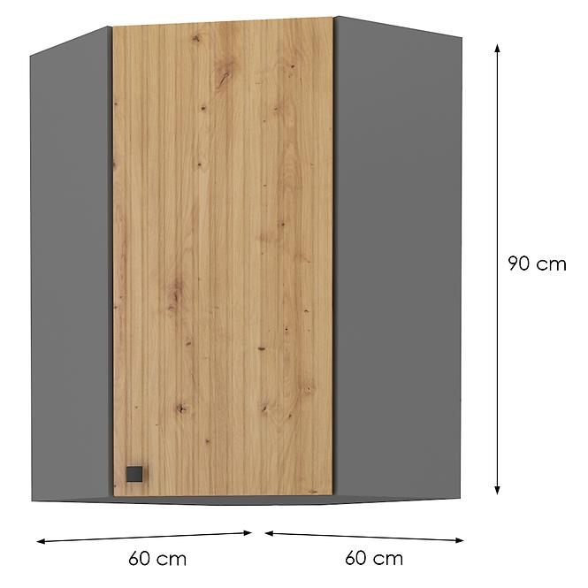 Konyhaszekrény AVA ARTISAN/Antracit 60X60 GN-90 1F (45°),2