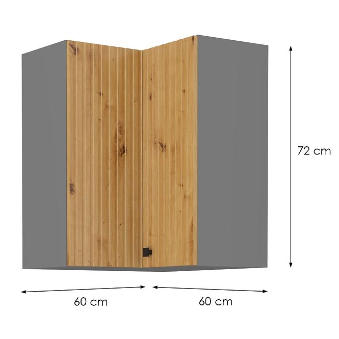 Konyhaszekrény AVA ARTISAN/Antracit 60X60 GN-72 2F (90°)