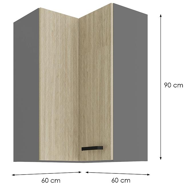 Konyhaszekrény SCANDI halszálkás/Antracit 60X60 GN-90 2F (90°)