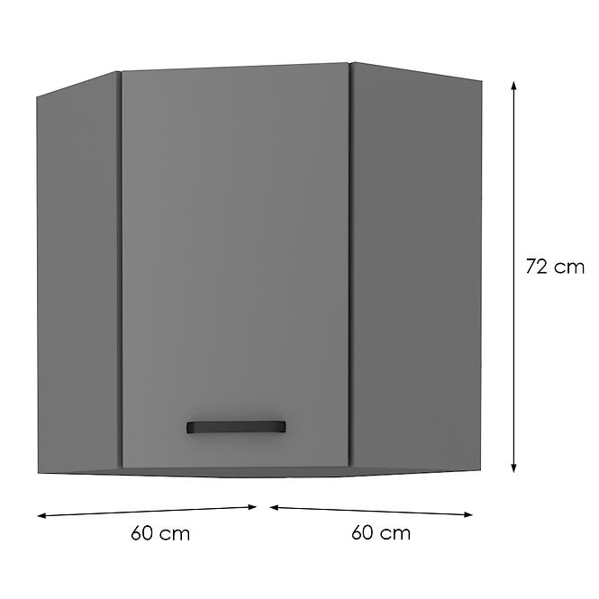 Konyhaszekrény NESSA Antracit 60X60 GN-72 2F (45°)