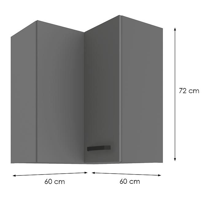 Konyhaszekrény NESSA Antracit 60X60 GN-72 2F (90°)