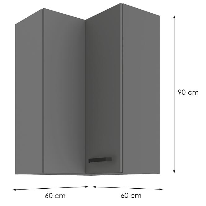 Konyhaszekrény NESSA Antracit 60X60 GN-90 2F (90°)