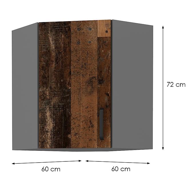 Konyhaszekrény TESSA OLDSTYLE WOOD 60X60 GN-72 2F (45°)