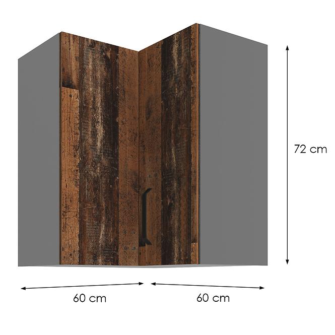 Konyhaszekrény TESSA OLDSTYLE WOOD 60X60 GN-72 2F (90°)