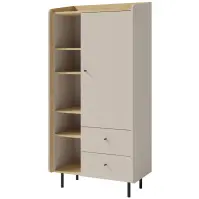 Vitrin Alessio AE5 2S1D Bézs /Tölgy