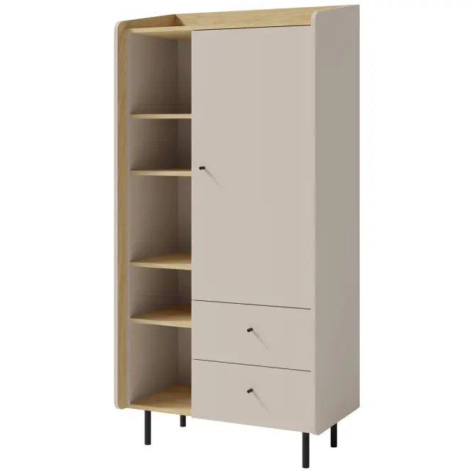 Vitrin Alessio AE5 2S1D Bézs /Tölgy