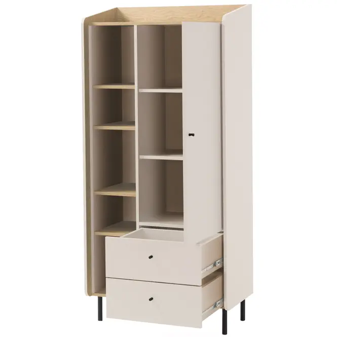 Vitrin Alessio AE5 2S1D Bézs /Tölgy
