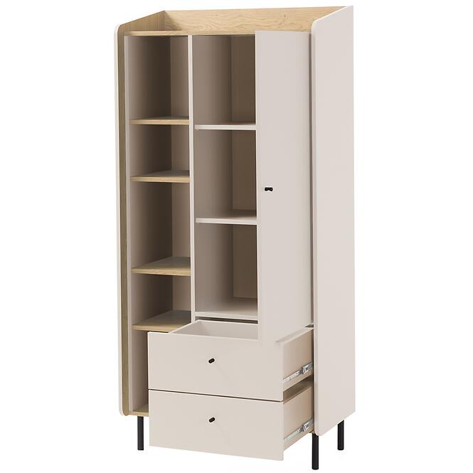 Vitrin Alessio AE5 2S1D Bézs /Tölgy
