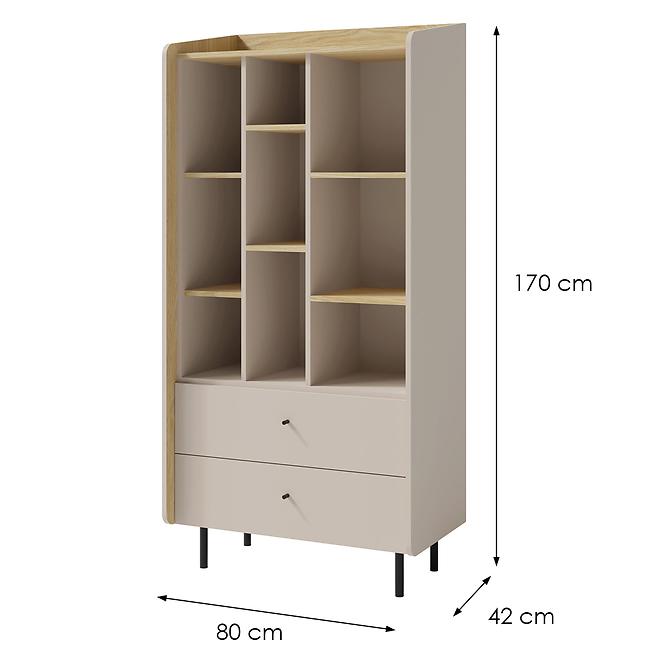 Vitrin Alessio AE6 2S Bézs /Tölgy