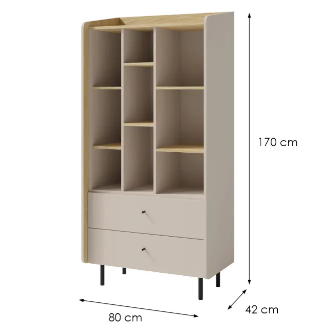 Vitrin Alessio AE6 2S Bézs /Tölgy,2