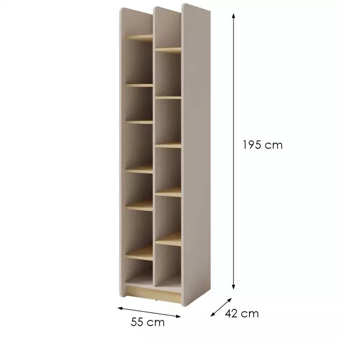Regál Alessio AE4 Bézs/Tölgy,2