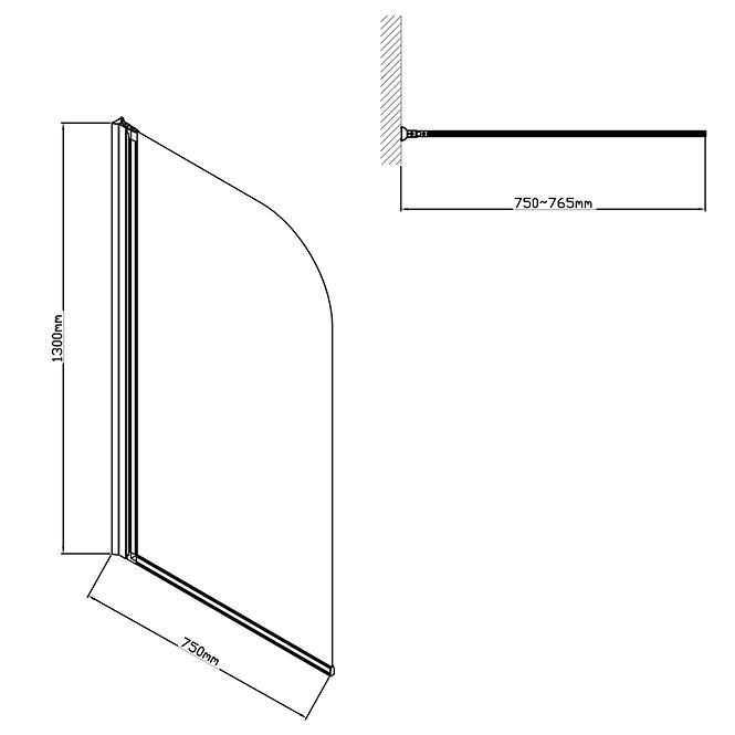 Kád üveglap Natali Black HX112C,3
