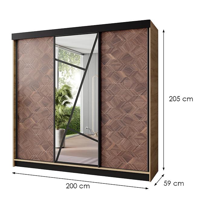Szekrény Vena 250 tölgy craft arany + art deco