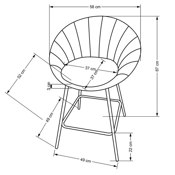Bárszék H112 hamu/aranysárga