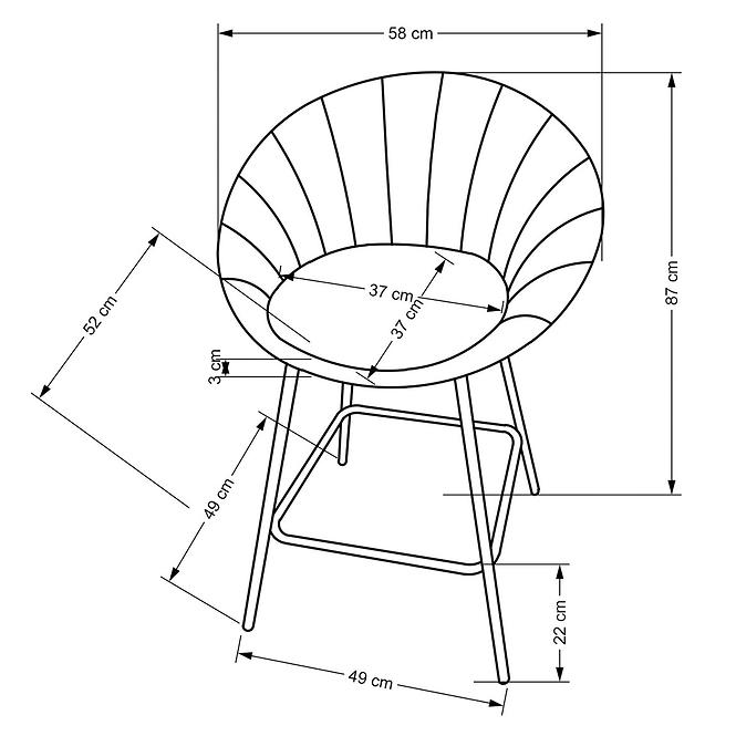 Bárszék H112 zöld/aranysárga