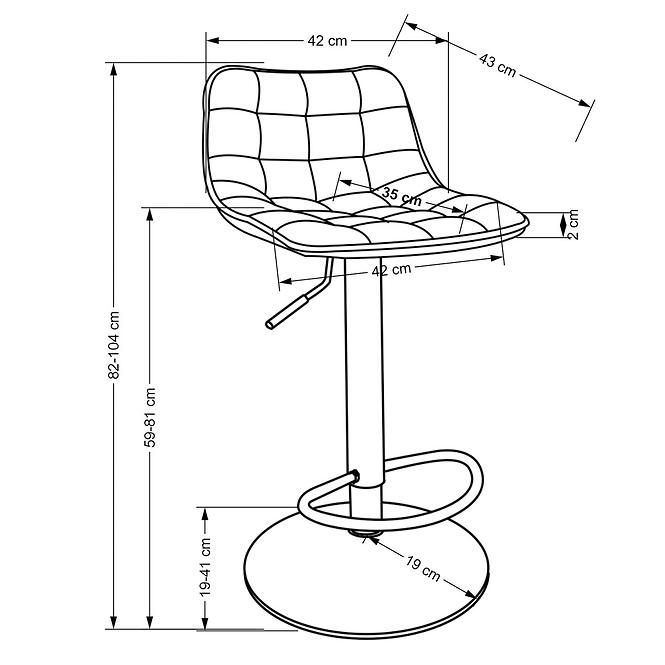 Bárszék H120 hamu/aranysárga