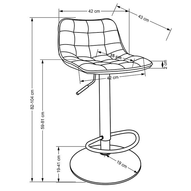 Bárszék H120 fekete/aranysárga,2