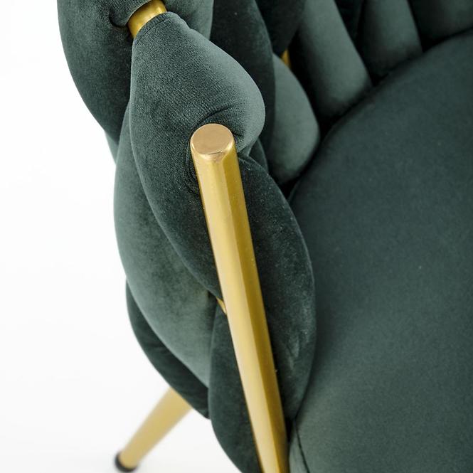 Szék K517 sötét zöld/arany