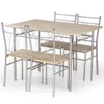 Kerti asztal Faust + 4 székek mdf/acél – sonoma