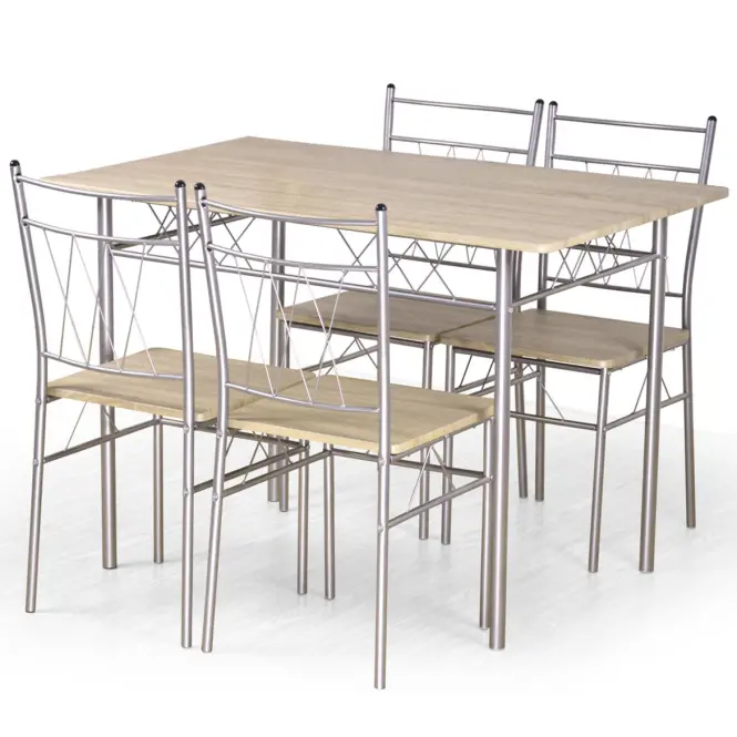 Kerti asztal Faust + 4 székek mdf/acél – sonoma