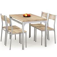 Kerti asztal Malcolm + 4 székek mdf/acél – sonoma