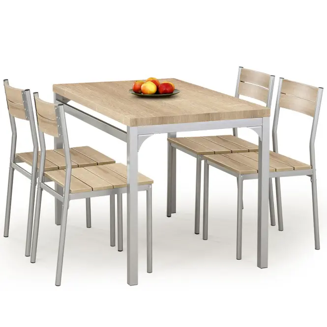 Kerti asztal Malcolm + 4 székek mdf/acél – sonoma
