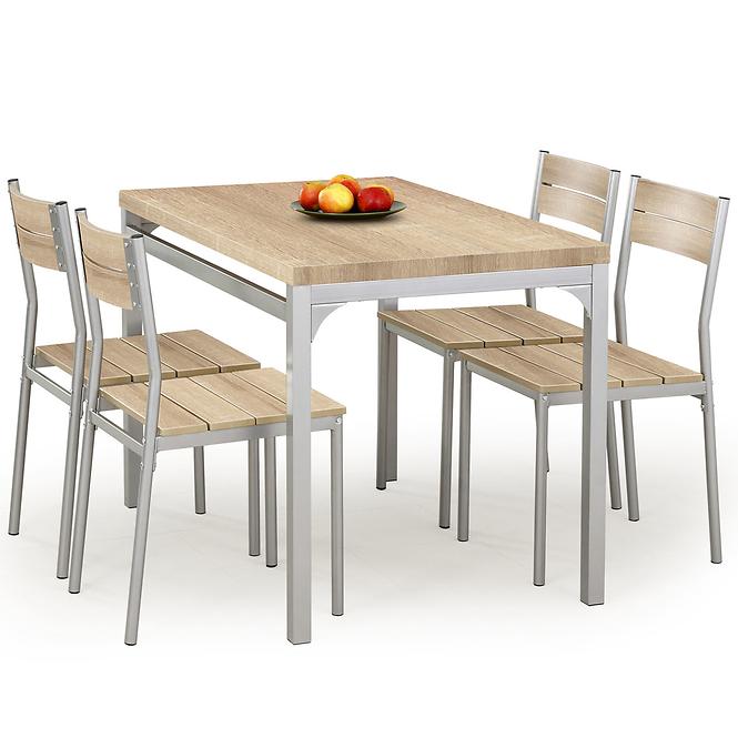 Kerti asztal Malcolm + 4 székek mdf/acél – sonoma