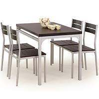 Kerti asztal Malcolm + 4 székek mdf/acél – wenge