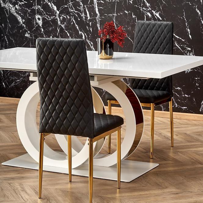 Asztall Galardo 90x160 mdf - fehér/arany 
