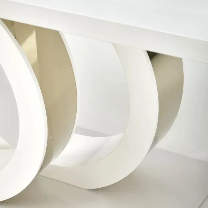 Asztall Galardo 90x160 mdf - fehér/arany,3