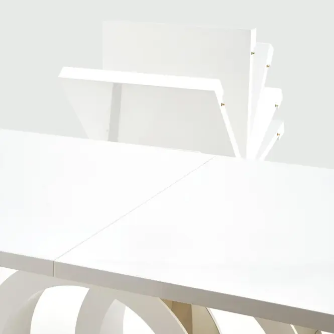 Asztall Galardo 90x160 mdf - fehér/arany,8