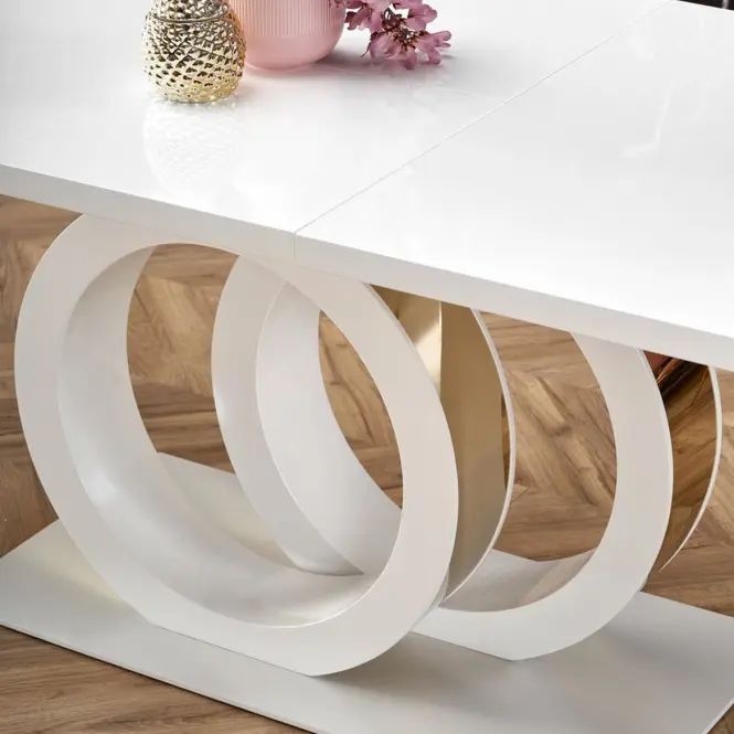Asztall Galardo 90x160 mdf - fehér/arany