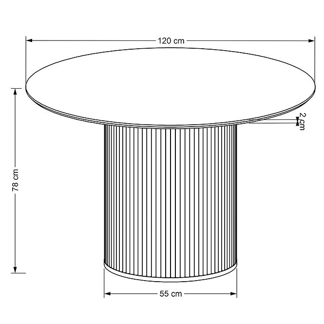 Asztall Lopez 120 mdf/faipari – természetes