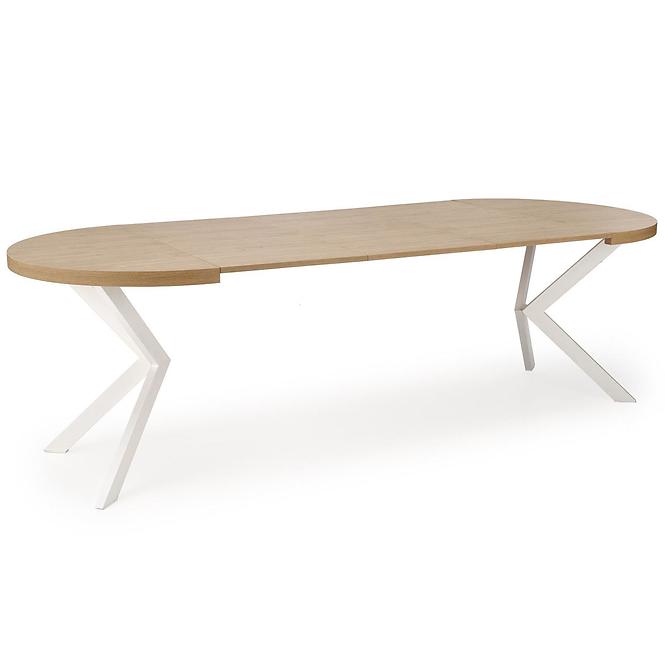 Asztall Peroni 100x250 lap/acél – tölgy arany/fehér
