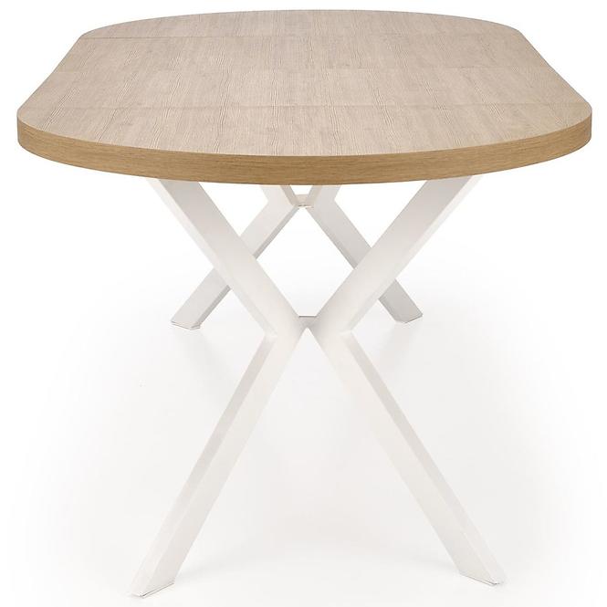 Asztall Peroni 100x250 lap/acél – tölgy arany/fehér