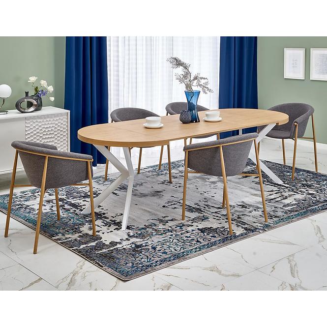 Asztall Peroni 100x250 lap/acél – tölgy arany/fehér