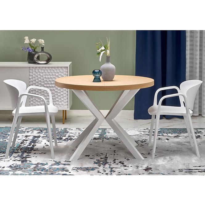 Asztall Peroni 100x250 lap/acél – tölgy arany/fehér