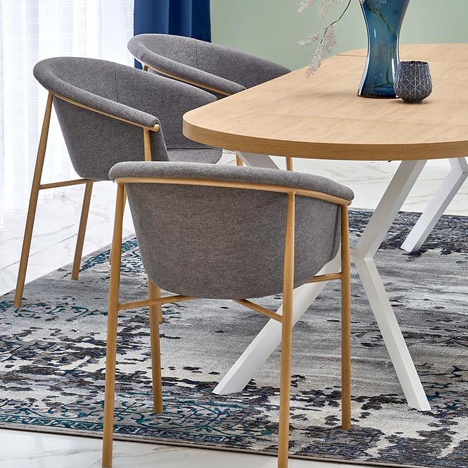 Asztall Peroni 100x250 lap/acél – tölgy arany/fehér