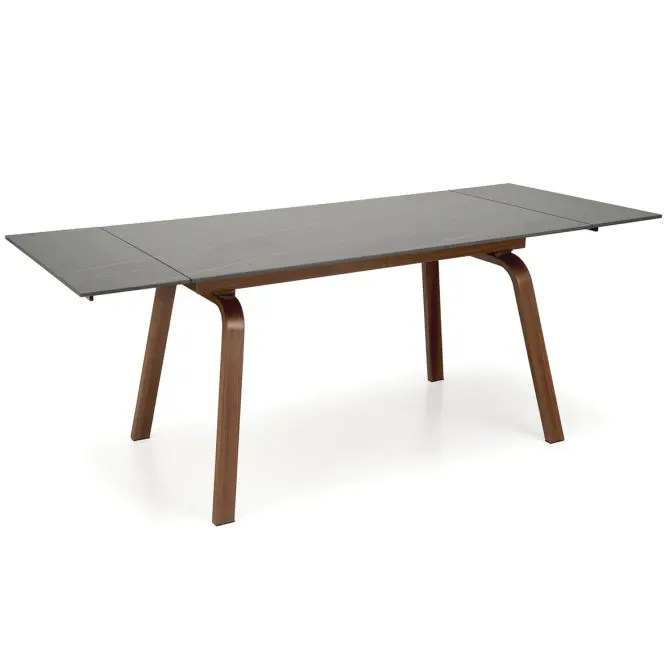 Asztall Lozano 82x140 spiek/acél – fekete üveggolyó/dió,3
