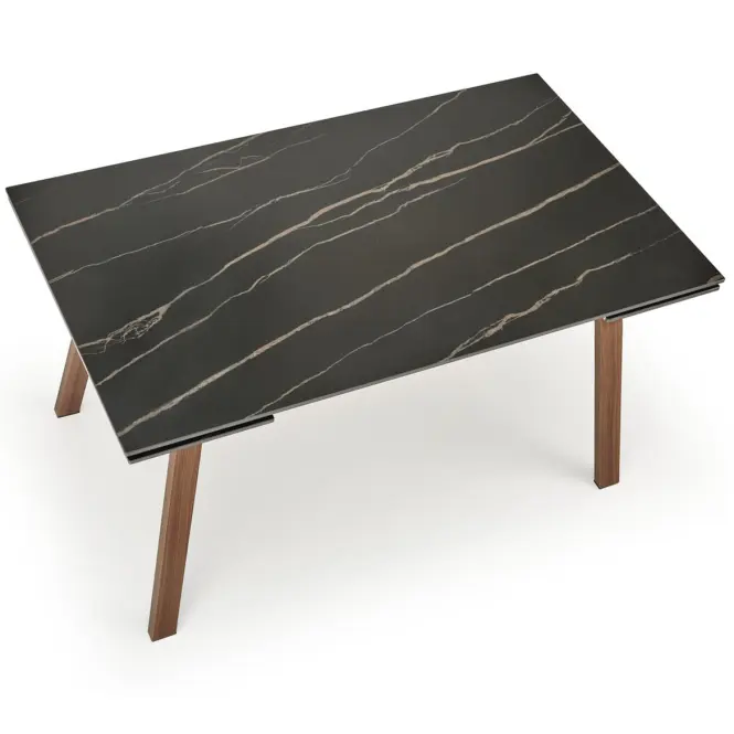 Asztall Lozano 82x140 spiek/acél – fekete üveggolyó/dió,6