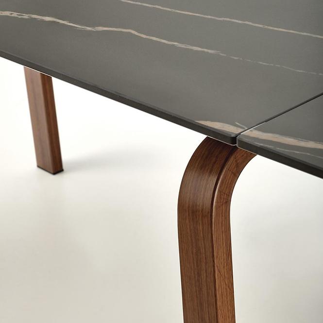 Asztall Lozano 82x140 spiek/acél – fekete üveggolyó/dió,7