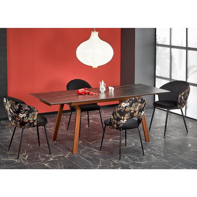 Asztall Lozano 82x140 spiek/acél – fekete üveggolyó/dió,10