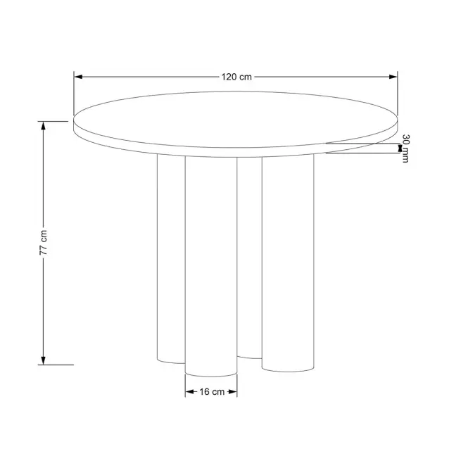 Asztall Elefante 120 mdf - természetes