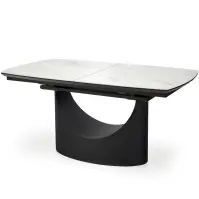 Asztall Osman 90x160 ceramika/mdf - fehér üveggolyó/fekete