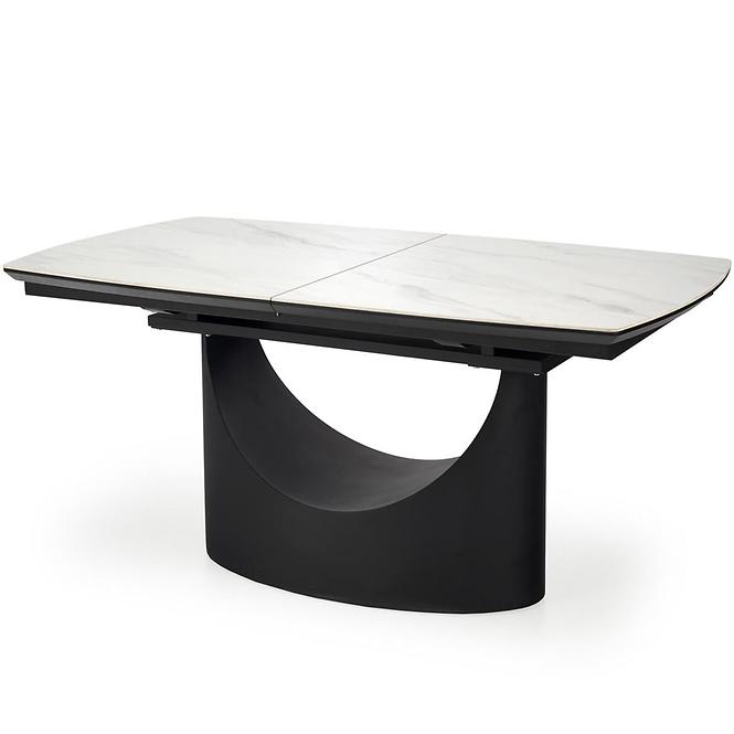 Asztall Osman 90x160 ceramika/mdf - fehér üveggolyó/fekete