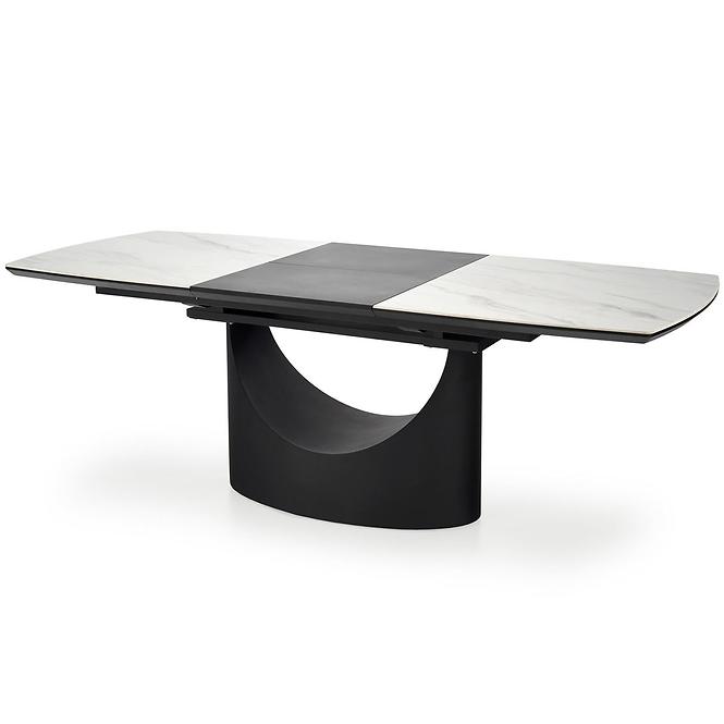 Asztall Osman 90x160 ceramika/mdf - fehér üveggolyó/fekete