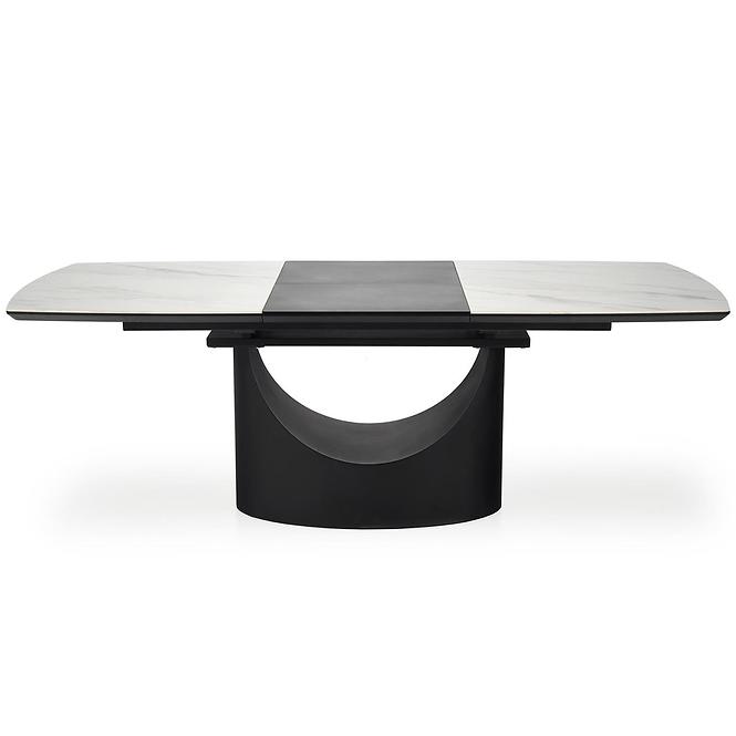 Asztall Osman 90x160 ceramika/mdf - fehér üveggolyó/fekete