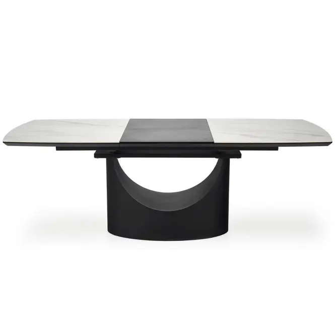 Asztall Osman 90x160 ceramika/mdf - fehér üveggolyó/fekete,3