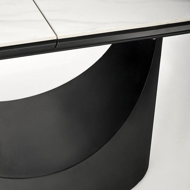 Asztall Osman 90x160 ceramika/mdf - fehér üveggolyó/fekete